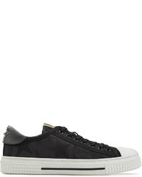 Valentino Embellished Sneakers With Leather