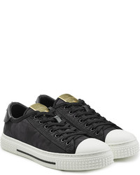 Valentino Embellished Sneakers With Leather