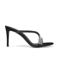 Giuseppe Zanotti Croisette Crystal Embellished Leather And Suede Sandals