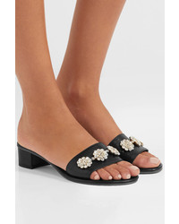 Musa Crystal Embellished Leather Mules