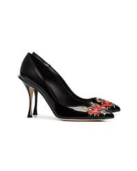 Dolce & Gabbana 90 Patent Wow Embroidered Pumps