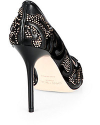 Jimmy Choo Abel Studded Leather Point Toe Pumps