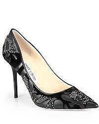 Jimmy Choo Abel Studded Leather Point Toe Pumps