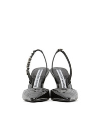 Alexander Wang Black Croc Grace Slingback Heels