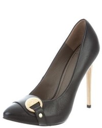 Versace Collection Leather Embellished Pumps