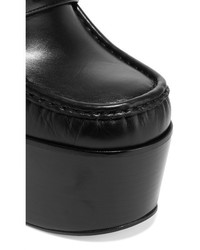 Gucci Embellished Leather Platform Loafers Black