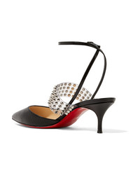 Christian Louboutin Levita 55 Spiked Pvc And Lizard Effect Leather Pumps