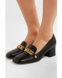 Gucci Sylvie Chain Embellished Leather Pumps