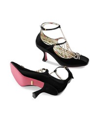Gucci T Strap Leather Pump With Pearls