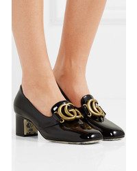 Gucci Victoire Logo Embellished Patent Leather Pumps
