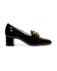 Gucci Victoire Logo Embellished Patent Leather Pumps