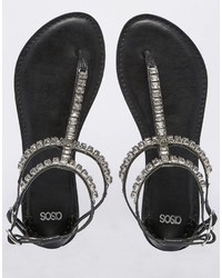 Asos Collection Forum Embellished Flat Sandals