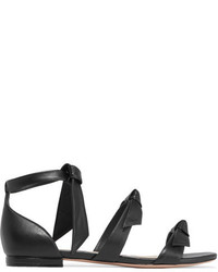 Alexandre Birman Lolita Bow Embellished Leather Sandals Black