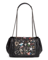 Saint Laurent Small Nolita Pin Embellished Leather Shoulder Bag