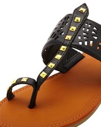 Charlotte Russe Laser Cut Studded Toe Loop Thong Sandals
