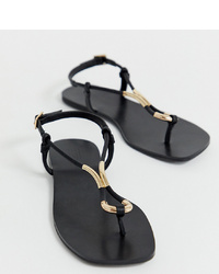 ASOS DESIGN Wide Fit Falsify Flat Sandals