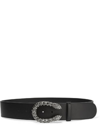 Gucci Dionysus Swarovski Crystal Embellished Leather Waist Belt Black