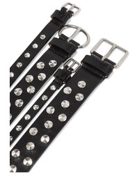 Alexander McQueen Embellished Leather Waist Belt Black