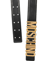 Moschino Olivia Embellished Patent Leather Belt Black