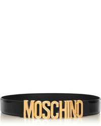Moschino Olivia Embellished Patent Leather Belt Black