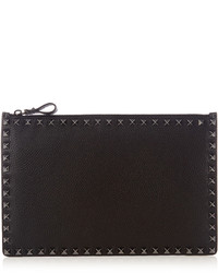 Valentino Rockstud Embellished Leather Pouch