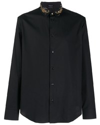 Versace Beaded Collar Long Sleeve Shirt
