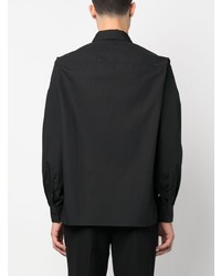 Neil Barrett Long Sleeve Stud Embellished Cotton Shirt