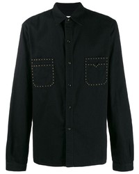 Saint Laurent Studded Pockets Long Sleeved Shirt