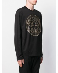 Versace Studded Medusa Long Sleeve T Shirt