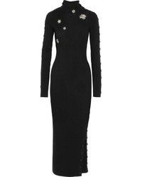 Preen by Thornton Bregazzi Amice Embellished Wool Maxi Dress Black