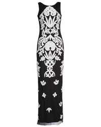 Adrianna Papell Embellished Mesh Column Gown