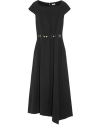 Loewe Embellished Crepe Midi Dress Black