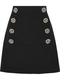 Black Embellished Mini Skirt