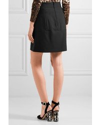 Dolce & Gabbana Embellished Wool Blend Mini Skirt Black