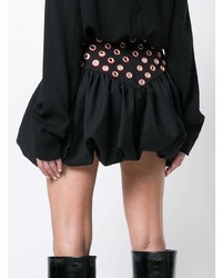 Saint Laurent Embroidered Ruffle Basque Mini Skirt