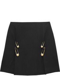 Versus Safety Pin Embellished Crepe Mini Skirt