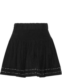 Etoile Isabel Marant Toile Isabel Marant Alea Embellished Cotton Blend Gauze Mini Skirt Black