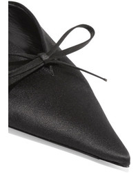 Balenciaga Bow Embellished Satin Mules Black