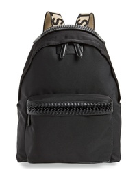 Black Embellished Nylon Backpack