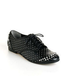 Black Embellished Oxford Shoes