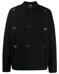 Black Embellished Polo Neck Sweater