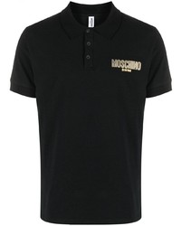 Moschino Logo Print Rhinestone Embellished Polo Shirt