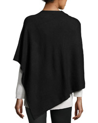 Neiman Marcus Embellished Asymmetric Poncho Top Black