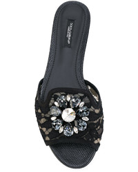 Dolce & Gabbana Bianca Embellished Flat Sandals