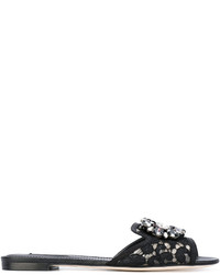 Dolce & Gabbana Bianca Embellished Flat Sandals