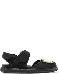 Marni Embellished Neoprene Sandals Black