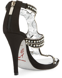 Rene Caovilla White Beaded And Crystal Embellished Sandal Gray