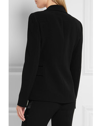 Versace Embellished Satin Trimmed Silk Crepe Blazer Black
