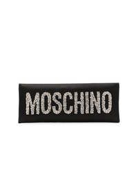 Moschino Crystal Embellished Logo Clutch