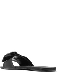 Prada Bow Embellished Satin Slides Black